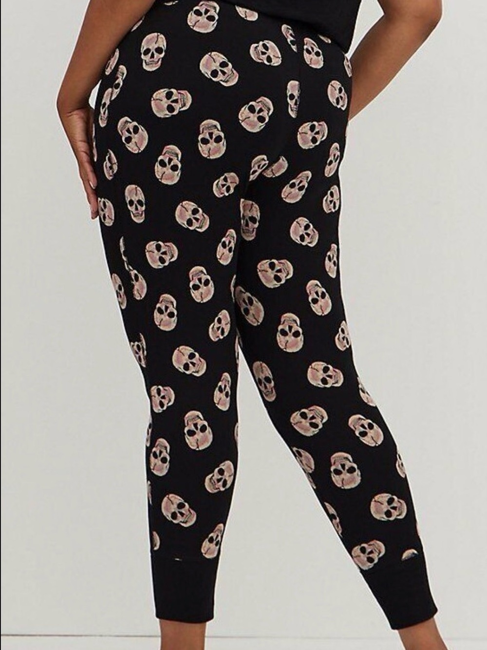torrid Black Joggers with Beige Skull Print